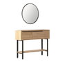 Hanah Home On12-S Aparador de Nogal con Espejo 100x76x29.5cm Tablero Melamina Patas Metal